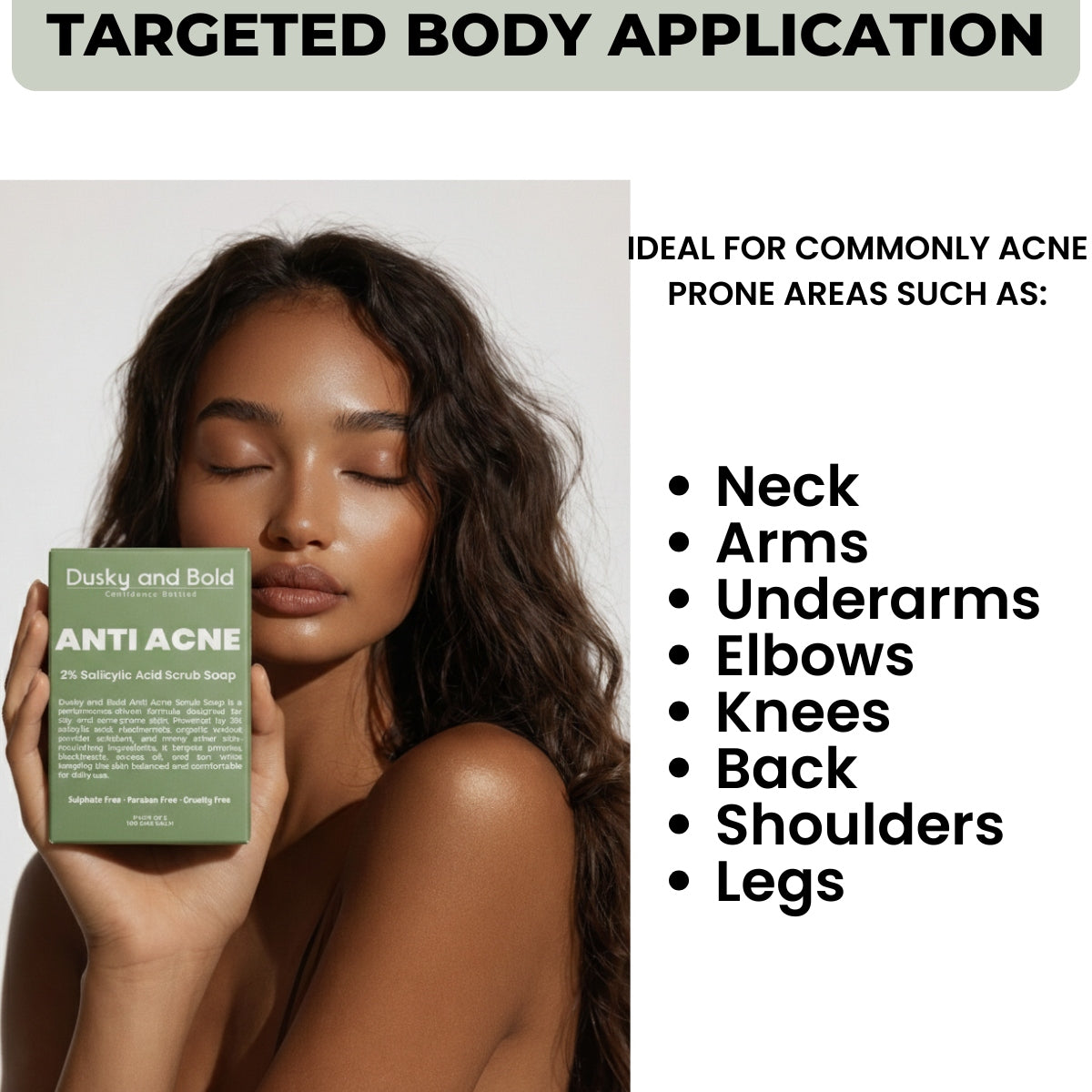 Dusky and Bold Anti Acne Soap with 2% Salicylic Acid & Scrub Treatment for Body and Face | Controls Excess Sebum | Exfoliates Dead Skin Cells and Dark Spots | Soap Bar for Men and Women | Pack of 2